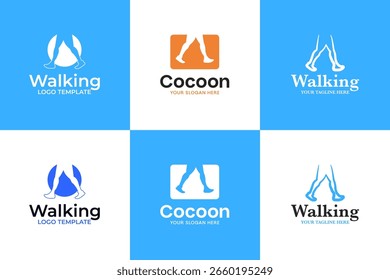 Colección del sistema de Ilustración vectorial de la Plantilla del diseño del logotipo de paseo