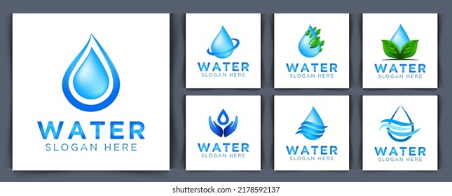 set collection water care logo design vector illustration