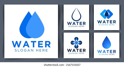 set collection of water logo design vector illustration