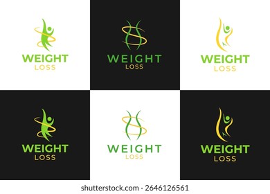 Definir coleção de perda de peso logotipo modelo vetor ilustração