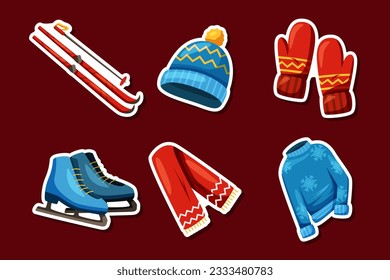 Set Collection of Winter Holiday Sticker