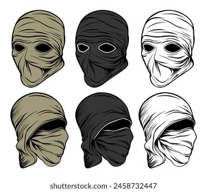 set collections balaclava mask icon. bandit mask symbol design vector illustration