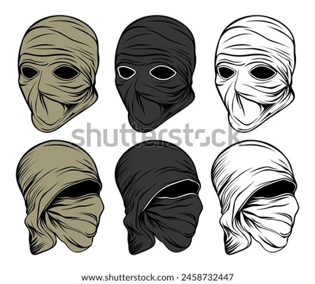 set collections balaclava mask icon. bandit mask symbol design vector illustration