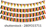set collections Belgium flag bunting garlands. Belgium flag festive pennants. Belgium flag decorating celebration design vector illustration