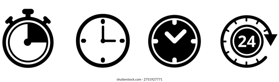 set Collections Clock icon, Timer icons, countdown timer symbol design vector