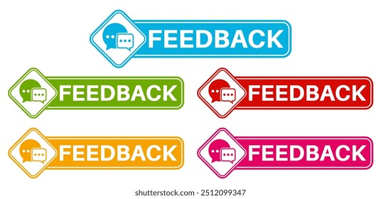 	
set collections bunt trendy feedback symbol. Kritik Schild Design Vorlage Vektorgrafik