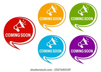 set collections coming soon icon. Promotion sign template design vector illustration