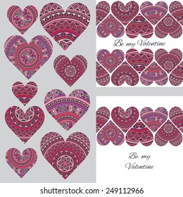 Set collections of cute love design templates.Vector illustration. Decorative elements for cards, gifts, crafts on st. Valentines day 