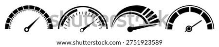 set collections dashboard speedometer, odometer and tachometer icon design vector illustration