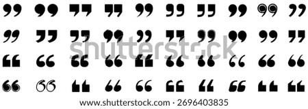 set collections diverse quotation marks icon. Double quote sign quotes marks symbol design vector illustration	