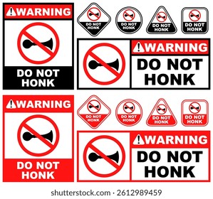 Set Collections do not honk warning sign template design vector illustration