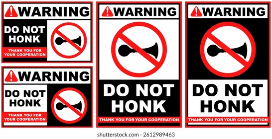 Set Collections do not honk warning sign template design vector illustration