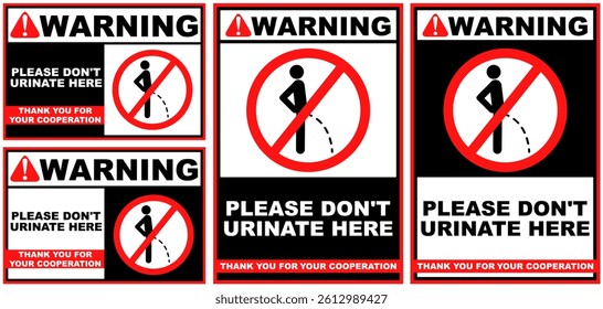 Set Collections don't urinate here warning sign template design vector illustration	
