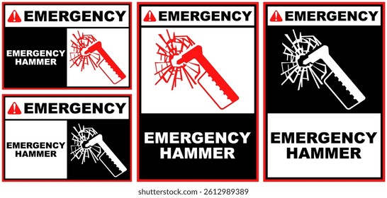 Set Collections emergency hammer sign template design vector illustration