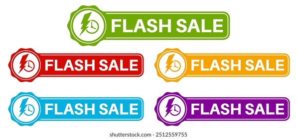 Set collections flash sale icon sign. Special offer modern labels template design vector illustration	