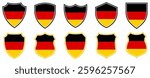 set collections germany flag in shield badge icon. germany flag symbol of powerful country. germany independence day emblem label sticker design template vector illustration
