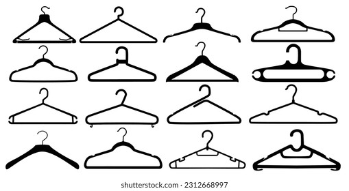 Establecer ilustración vectorial de icono de colgador de colecciones