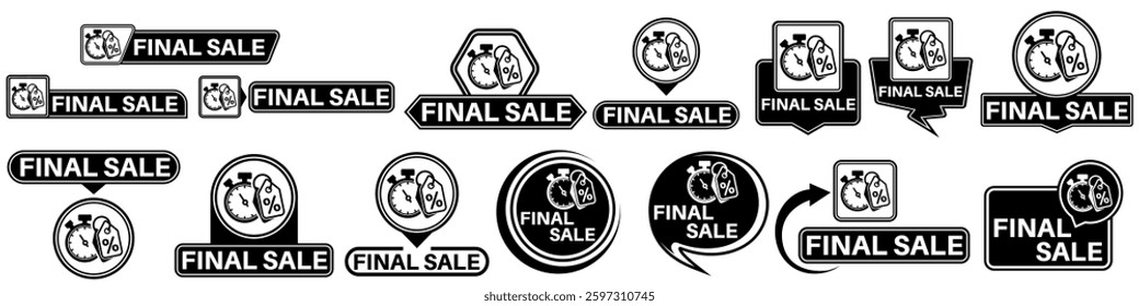 set collections labels final sale sign. special price symbol sale promotional icon design vector illustration