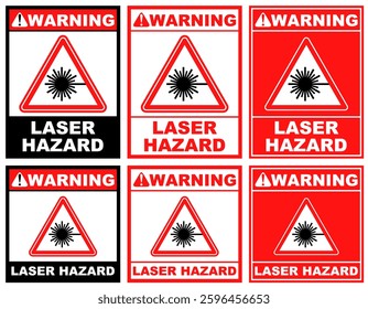 set collections laser hazard sign symbol design label template vector illustration	
