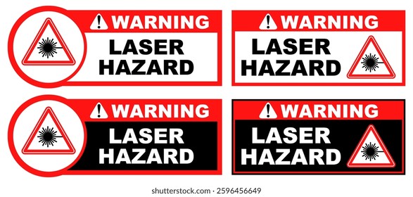 Set Collections laser hazard warning sign template design vector illustration