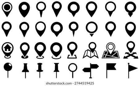 set collections map marker icon. map pointer symbol design vector