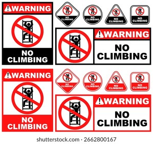 Definir Coleções sem escalada sinal de aviso modelo design vetor ilustração