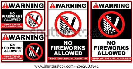Set Collections no fireworks warning sign template design vector illustration