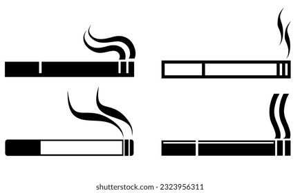 Set collections no smoking icon sign flat design vector illustration