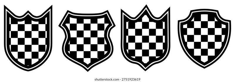 set Collections racing shield icon. racing badge stripped symbol design vector illustration 