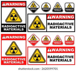 Set Collections radioactive materials warning sign template design vector illustration