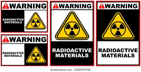 Set Collections radioactive materials warning sign template design vector illustration
