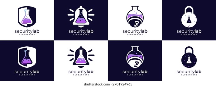 Set Collections of Security and Laboratory Logo Design Inspirations. Vector of Safety Test Concept.	
