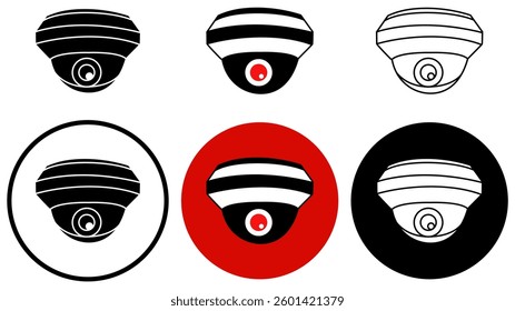 set collections Security surveillance camera CCTV icon sign. Home security camera logo vector illustrations