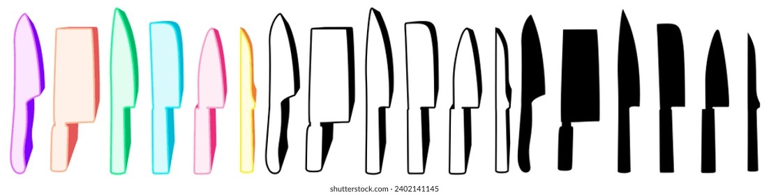 Set collections trendy knives icon logo. Knive design vector illustration