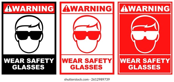 Set Collections wear safety glasses warning sign template design vector illustration