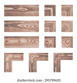 Set collections of wooden material elements. Vector illustration.