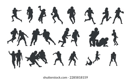 set of College football silhouette