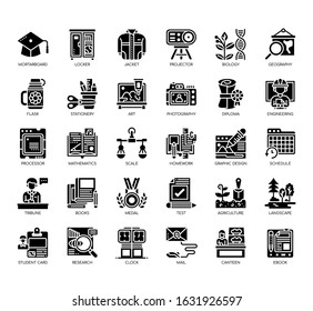 Set of college thin line and pixel perfect icons for any web and app project. 