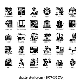 Set of College thin line and pixel perfect icons for any web and app project. 