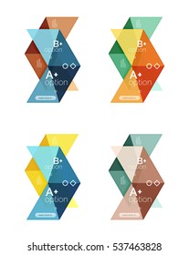Conjunto de plantillas infográficas de opciones de flecha abstracta de color. Fondos vectores para diseño de flujo de trabajo, diagrama, opciones de número o diseño web