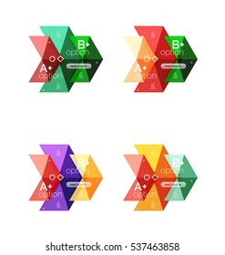 Conjunto de plantillas infográficas de opciones de flecha abstracta de color. Fondos vectores para diseño de flujo de trabajo, diagrama, opciones de número o diseño web