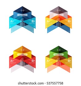 Conjunto de plantillas infográficas de opciones de flecha abstracta de color. Fondos vectores para diseño de flujo de trabajo, diagrama, opciones de número o diseño web