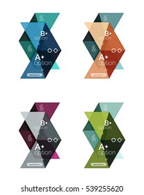 Set of color abstract arrow option infographic templates. Vector backgrounds for workflow layout, diagram, number options or web design