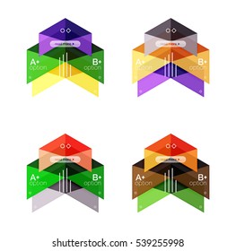 Set of color abstract arrow option infographic templates. Vector backgrounds for workflow layout, diagram, number options or web design
