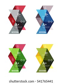 Conjunto de plantillas infográficas de opciones de flecha abstracta de color. Fondos vectores para diseño de flujo de trabajo, diagrama, opciones de número o diseño web