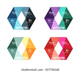 Set of color abstract arrow option infographic templates. Vector backgrounds for workflow layout, diagram, number options or web design