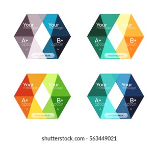 Set of color abstract arrow option infographic templates. Vector backgrounds for workflow layout, diagram, number options or web design