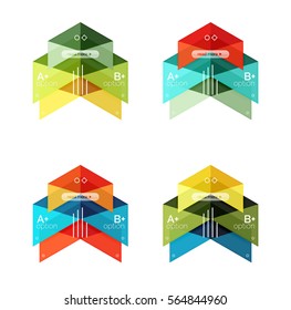 Set of color abstract arrow option infographic templates. Vector backgrounds for workflow layout, diagram, number options or web design