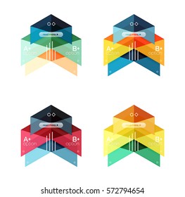 Conjunto de plantillas infográficas de opciones de flecha abstracta de color. Fondos vectores para diseño de flujo de trabajo, diagrama, opciones de número o diseño web