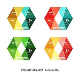 Set of color abstract arrow option infographic templates. Vector backgrounds for workflow layout, diagram, number options or web design